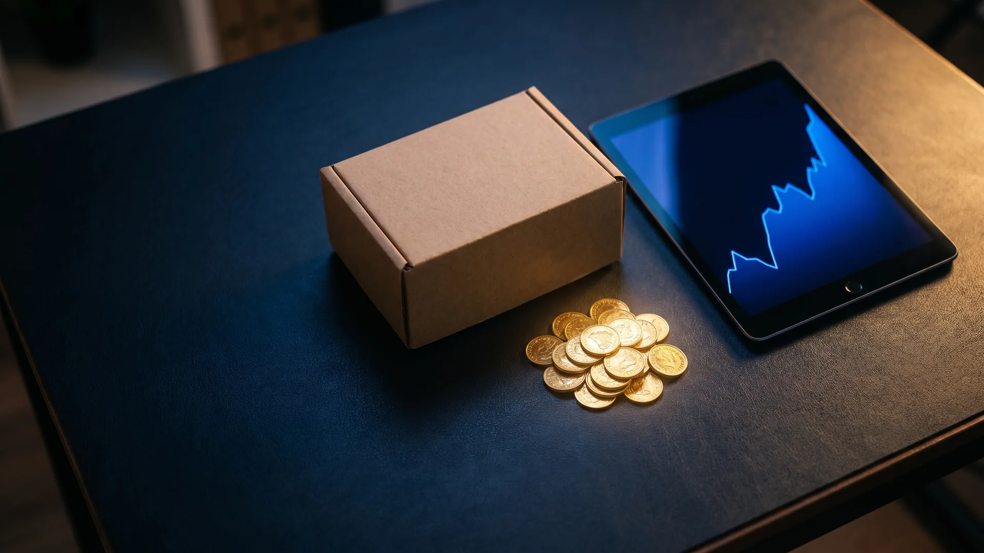 Générer du cash dès la première vente : colis, pièces d’or et courbe sur tablette