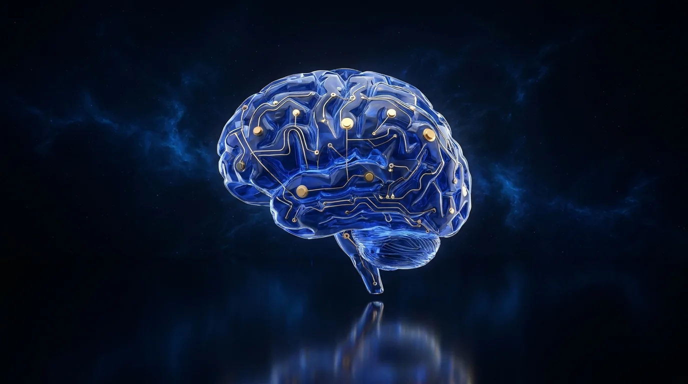 La carte du cerveau d'achat, ses boutons et ses connexions dorees